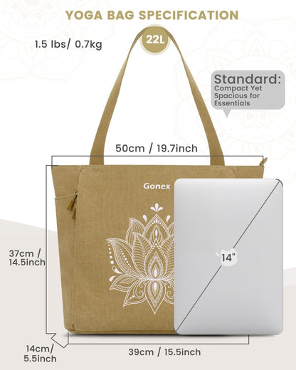 Yoga Mat Bag with Zipper Mat Carrier Canvas Gym Tote