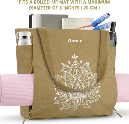 Yoga Mat Bag with Zipper Mat Carrier Canvas Gym Tote