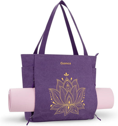 Yoga Mat Bag with Zipper Mat Carrier Canvas Gym Tote