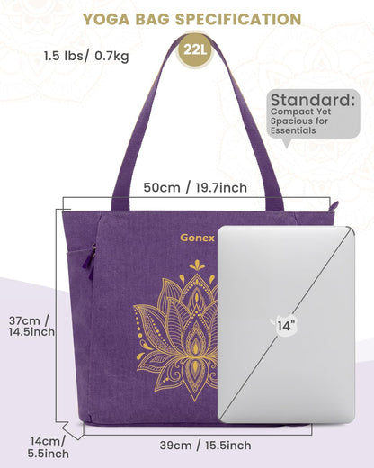 Yoga Mat Bag with Zipper Mat Carrier Canvas Gym Tote