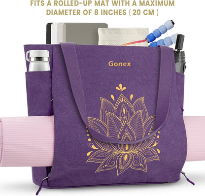 Yoga Mat Bag with Zipper Mat Carrier Canvas Gym Tote