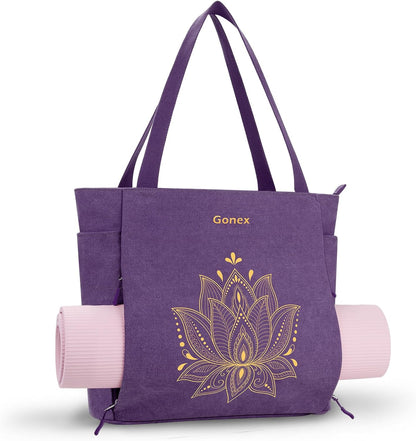 Yoga Mat Bag with Zipper Mat Carrier Canvas Gym Tote