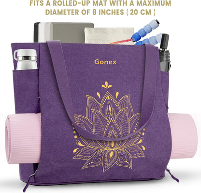 Yoga Mat Bag with Zipper Mat Carrier Canvas Gym Tote