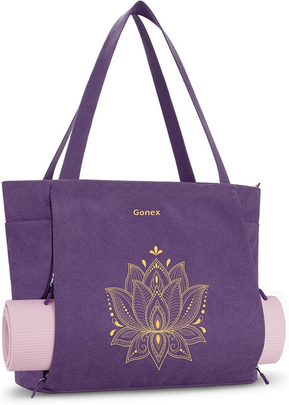 Yoga Mat Bag with Zipper Mat Carrier Canvas Gym Tote