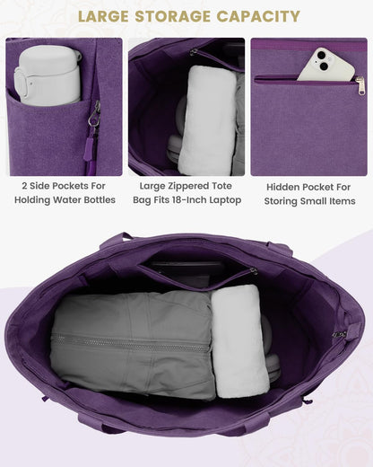 Yoga Mat Bag with Zipper Mat Carrier Canvas Gym Tote