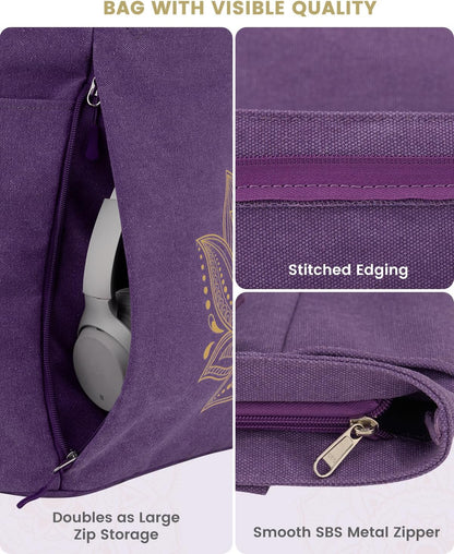 Yoga Mat Bag with Zipper Mat Carrier Canvas Gym Tote