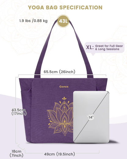 Yoga Mat Bag with Zipper Mat Carrier Canvas Gym Tote