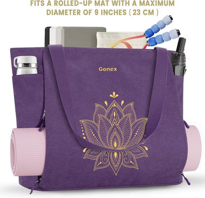 Yoga Mat Bag with Zipper Mat Carrier Canvas Gym Tote