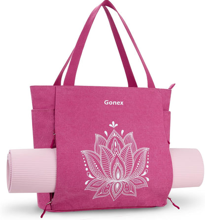 Yoga Mat Bag with Zipper Mat Carrier Canvas Gym Tote