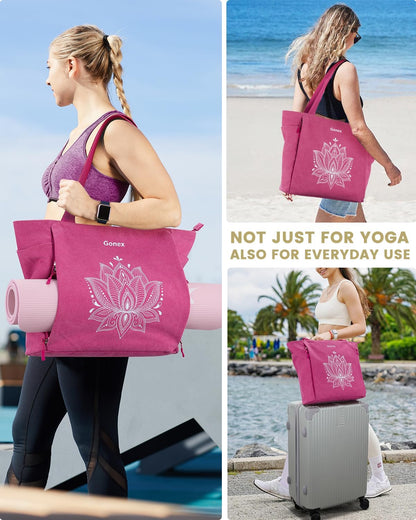 Yoga Mat Bag with Zipper Mat Carrier Canvas Gym Tote
