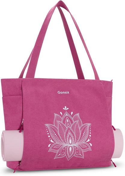 Yoga Mat Bag with Zipper Mat Carrier Canvas Gym Tote
