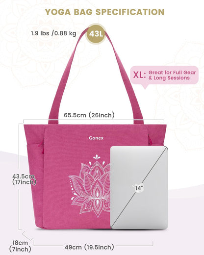 Yoga Mat Bag with Zipper Mat Carrier Canvas Gym Tote