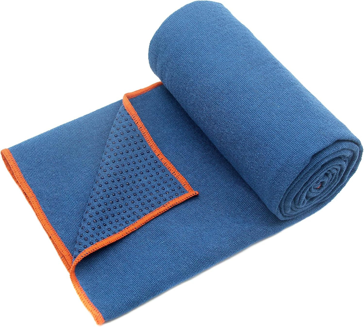 2 Pack Hot Yoga Towel with Grip Dot, Non Slip Yoga Mat Towe Sweat Absorbent Towel for Hot Yoga,Bikram, Pilates and Fitness 72" x 24", Dark Cyan/Steel Blue