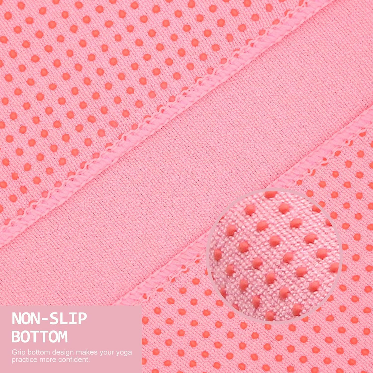 2 Pack Hot Yoga Towel with Grip Dot, Non Slip Yoga Mat Towe Sweat Absorbent Towel for Hot Yoga,Bikram, Pilates and Fitness 72" x 24", Dark Cyan/Steel Blue
