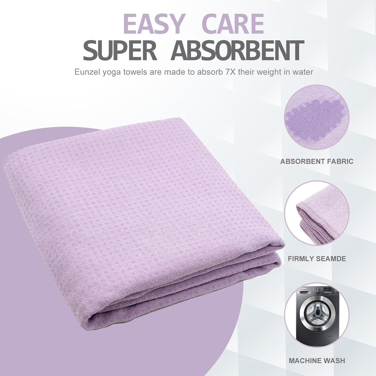2 Pack Hot Yoga Towel with Grip Dot, Non Slip Yoga Mat Towe Sweat Absorbent Towel for Hot Yoga,Bikram, Pilates and Fitness 72" x 24", Dark Cyan/Steel Blue