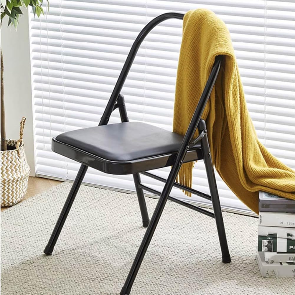 Pilates Yoga Assist Chair - Backless Folding Chair for Abs and Core,Balance Inversions,Flexibility,Strength Training,Brown