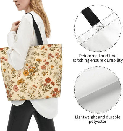 Tote Shoulder Bag Large Durable Reusable Eco-friendly Handbag Lightweight Stylish for Daily Use-19.7x15.7x5.9 Inch - Colors A