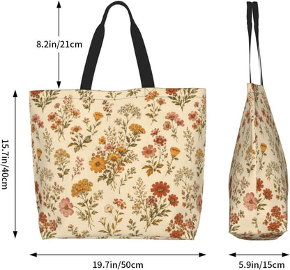 Tote Shoulder Bag Large Durable Reusable Eco-friendly Handbag Lightweight Stylish for Daily Use-19.7x15.7x5.9 Inch - Colors A
