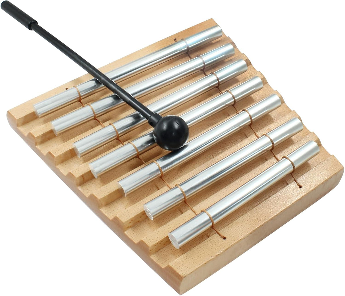 Meditation Chimes, Seven Tone Hand Chimes Instrument, 1 Set
