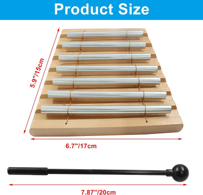 Meditation Chimes, Seven Tone Hand Chimes Instrument, 1 Set