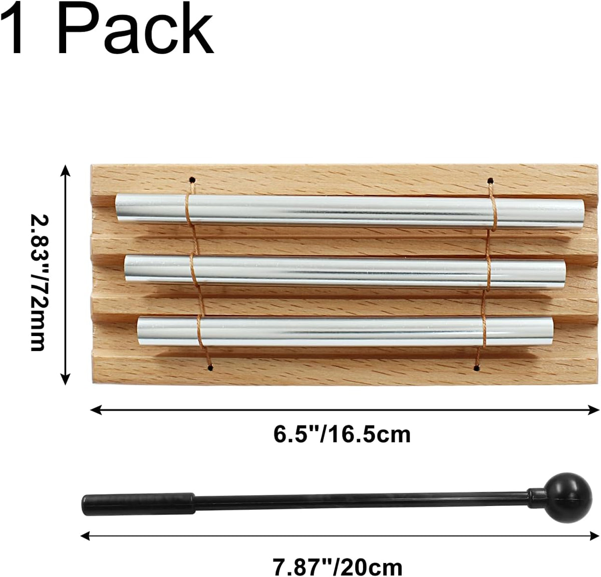 Meditation Chimes, Seven Tone Hand Chimes Instrument, 1 Set