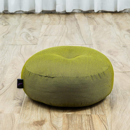Meditation Cushion Set – 1 Small Zafu Yoga Pillow and 1 Small Roll-Up Zabuton Mat Filled with Kapok