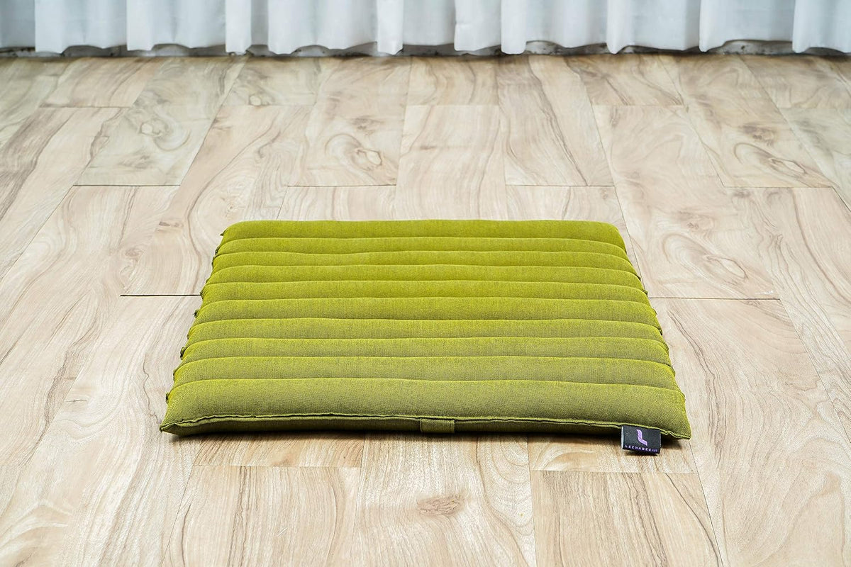 Meditation Cushion Set – 1 Small Zafu Yoga Pillow and 1 Small Roll-Up Zabuton Mat Filled with Kapok