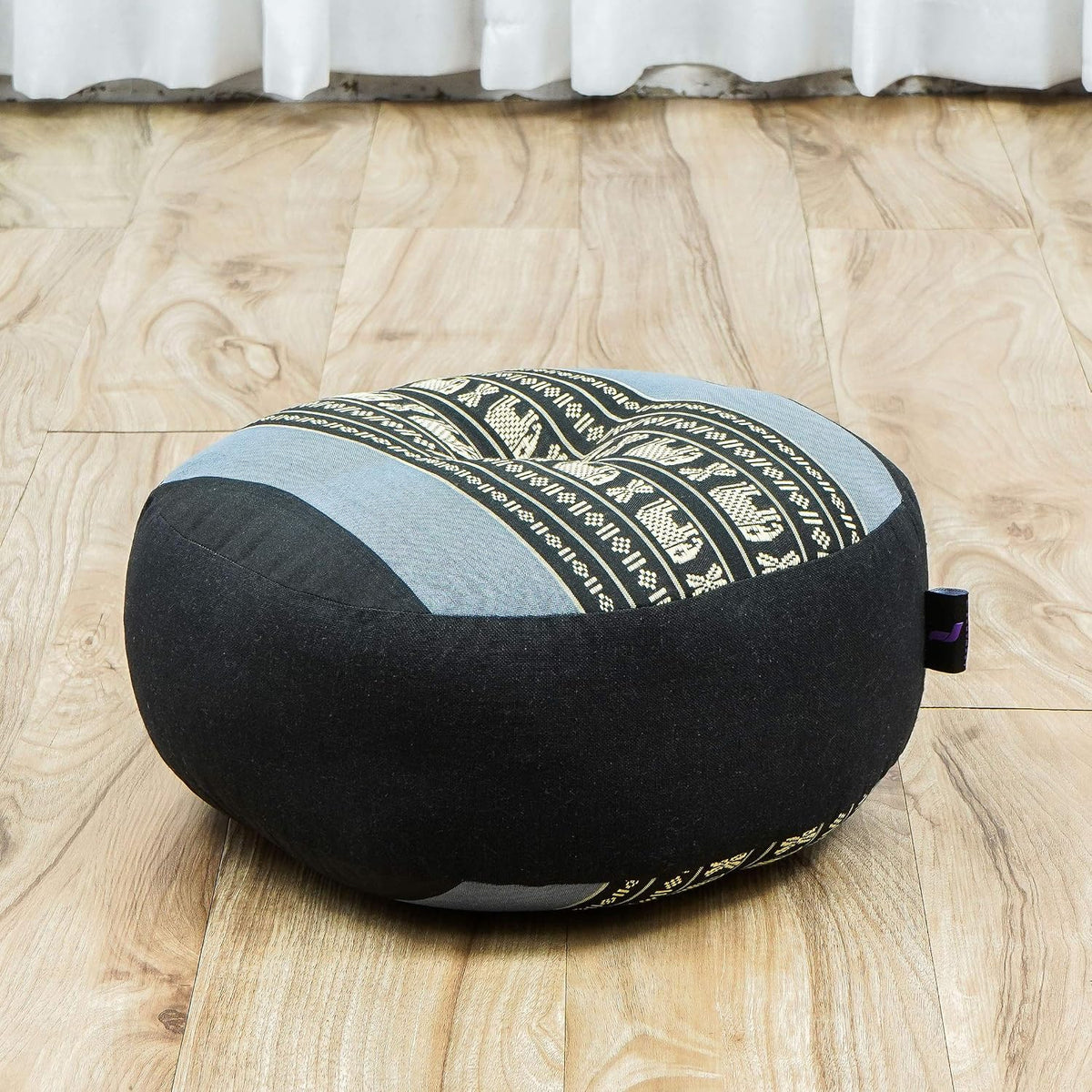 Meditation Cushion Set – 1 Small Zafu Yoga Pillow and 1 Small Roll-Up Zabuton Mat Filled with Kapok