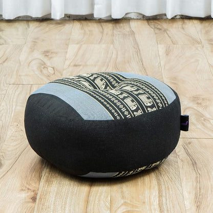 Meditation Cushion Set – 1 Small Zafu Yoga Pillow and 1 Small Roll-Up Zabuton Mat Filled with Kapok