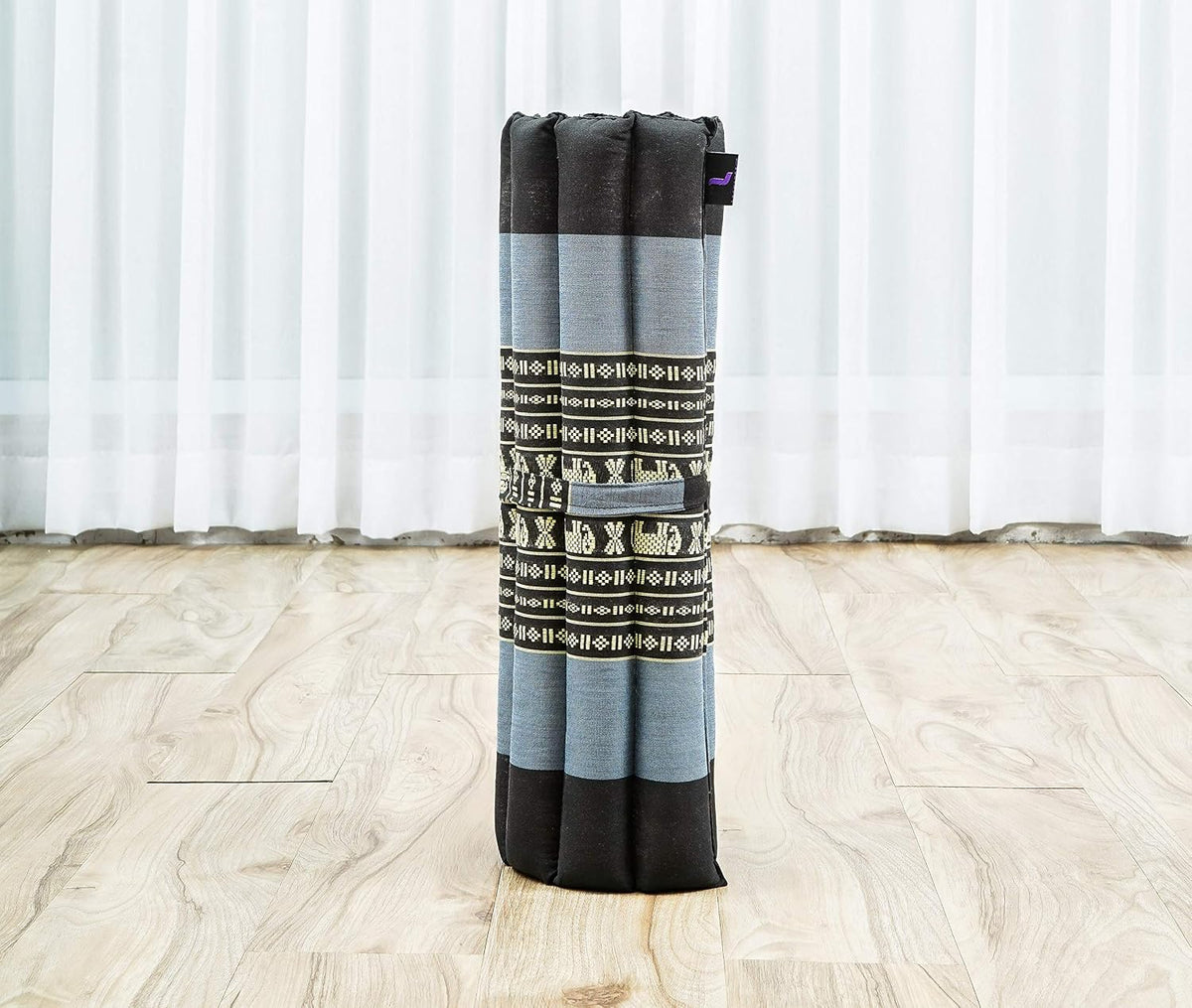 Meditation Cushion Set – 1 Small Zafu Yoga Pillow and 1 Small Roll-Up Zabuton Mat Filled with Kapok