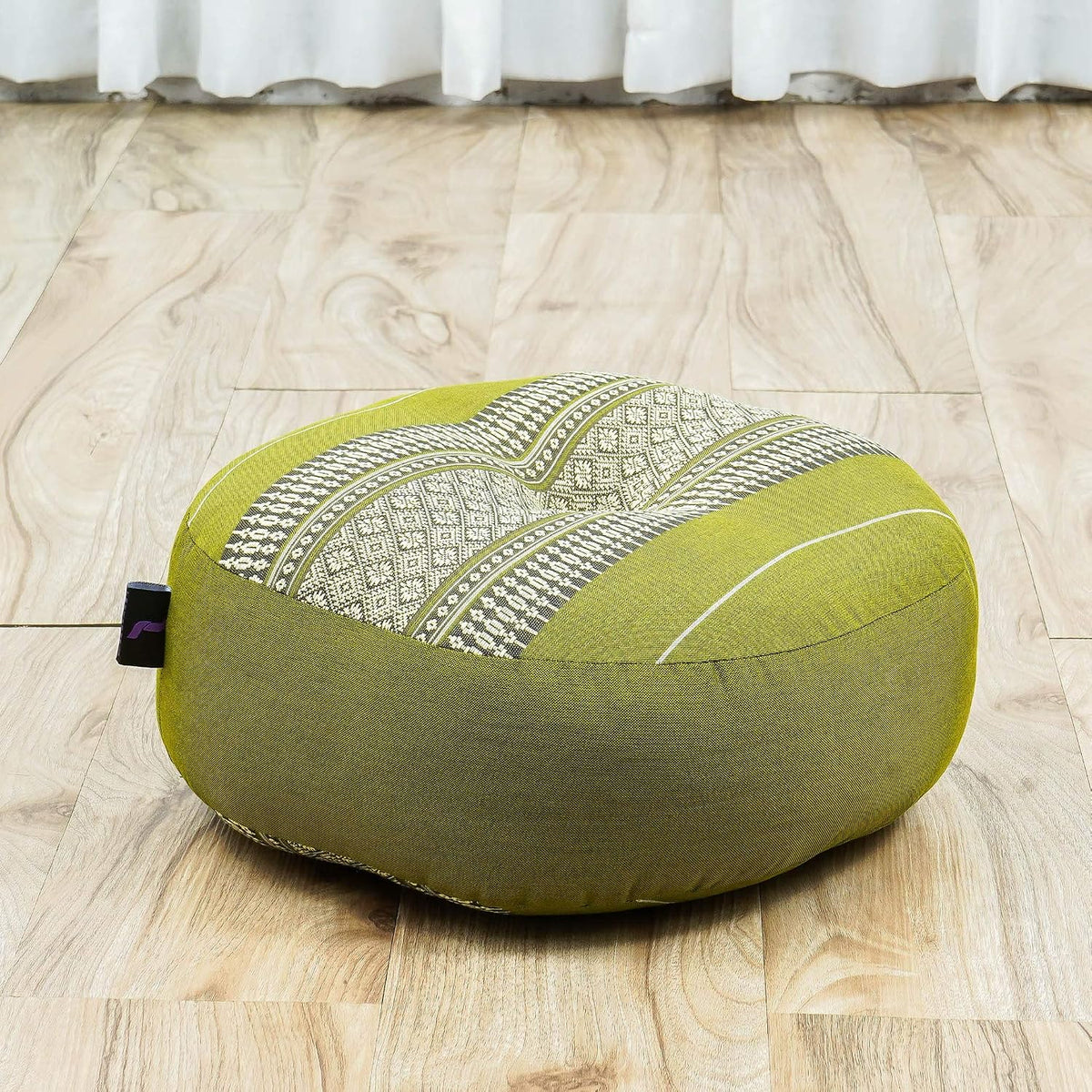 Meditation Cushion Set – 1 Small Zafu Yoga Pillow and 1 Small Roll-Up Zabuton Mat Filled with Kapok