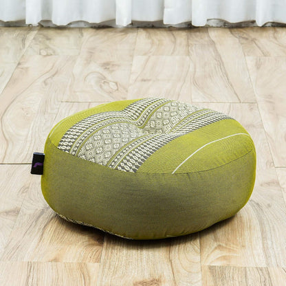 Meditation Cushion Set – 1 Small Zafu Yoga Pillow and 1 Small Roll-Up Zabuton Mat Filled with Kapok
