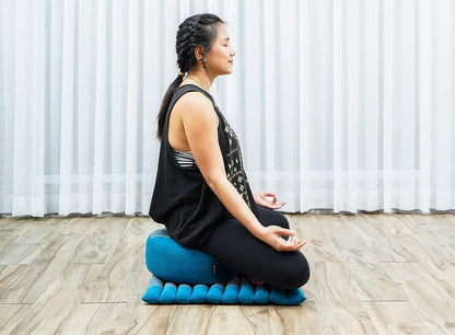 Meditation Cushion Set – 1 Small Zafu Yoga Pillow and 1 Small Roll-Up Zabuton Mat Filled with Kapok