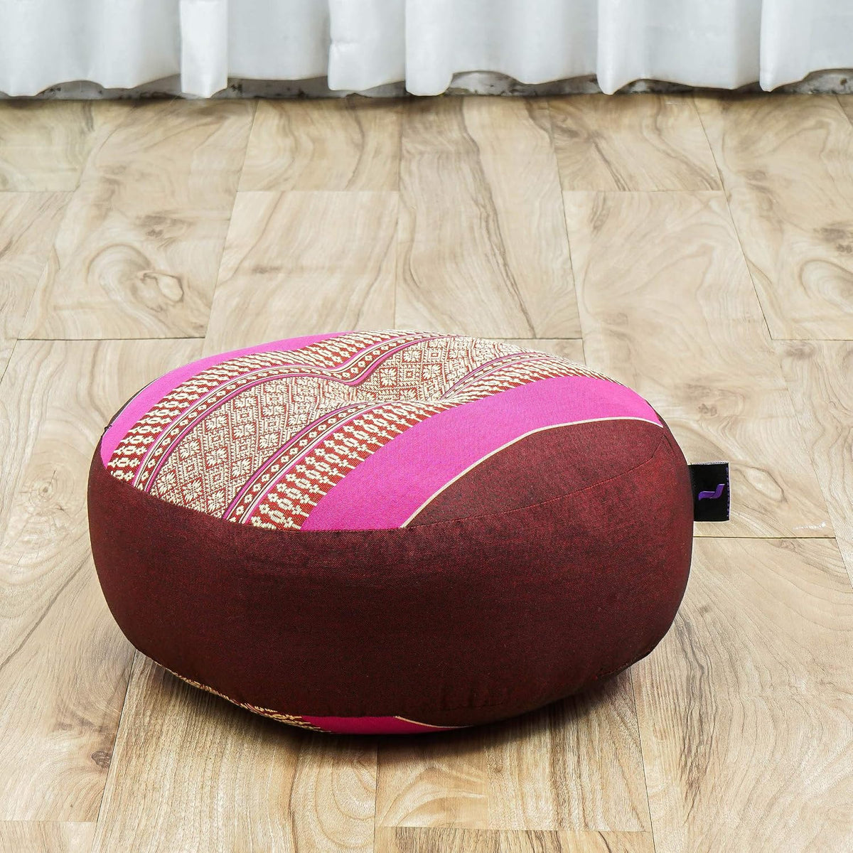 Meditation Cushion Set – 1 Small Zafu Yoga Pillow and 1 Small Roll-Up Zabuton Mat Filled with Kapok