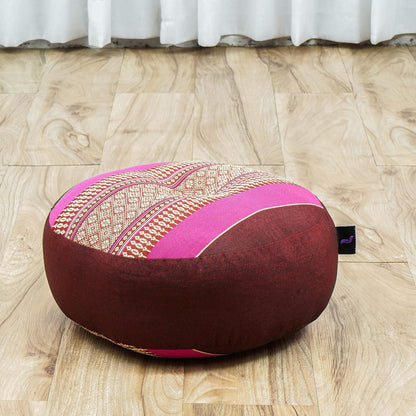 Meditation Cushion Set – 1 Small Zafu Yoga Pillow and 1 Small Roll-Up Zabuton Mat Filled with Kapok