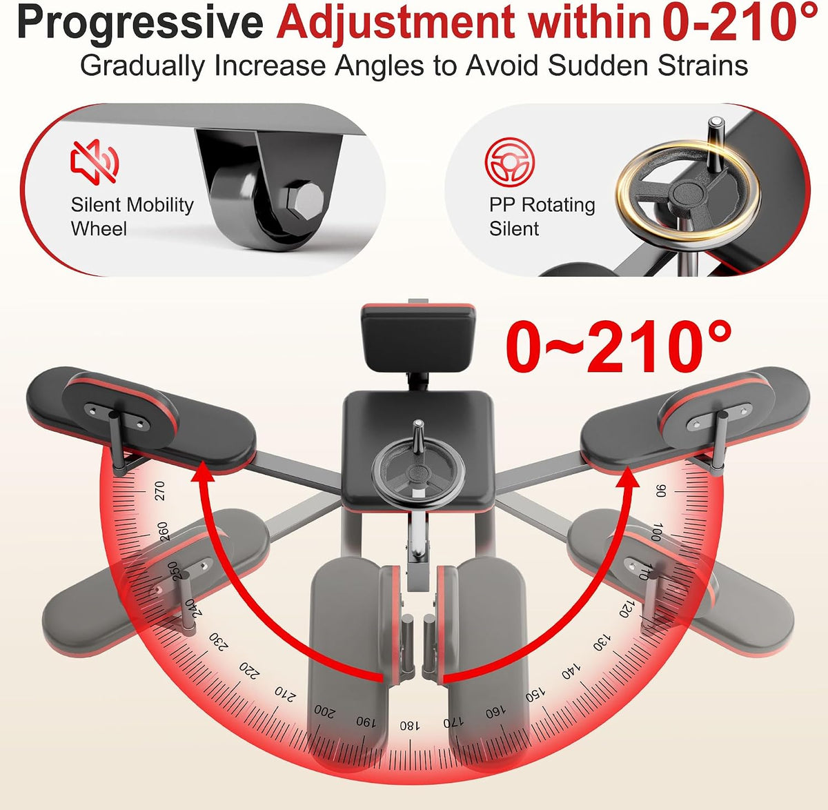 Leg Stretcher, 300LBS Stretcher Machine,210° Adjustable Split Machine
