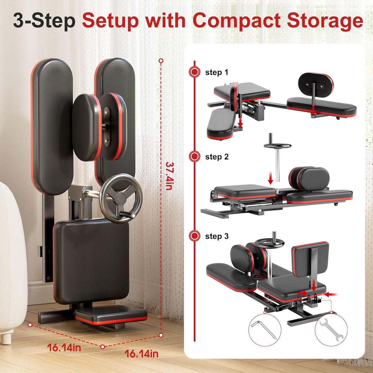 Leg Stretcher, 300LBS Stretcher Machine,210° Adjustable Split Machine