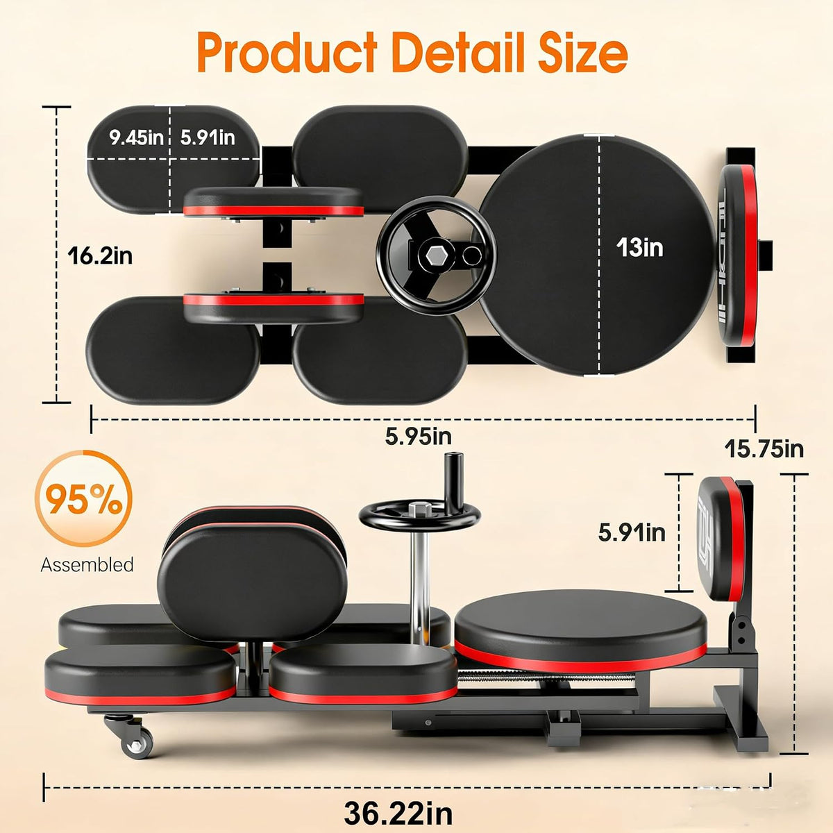 Leg Stretcher, 300LBS Stretcher Machine,210° Adjustable Split Machine