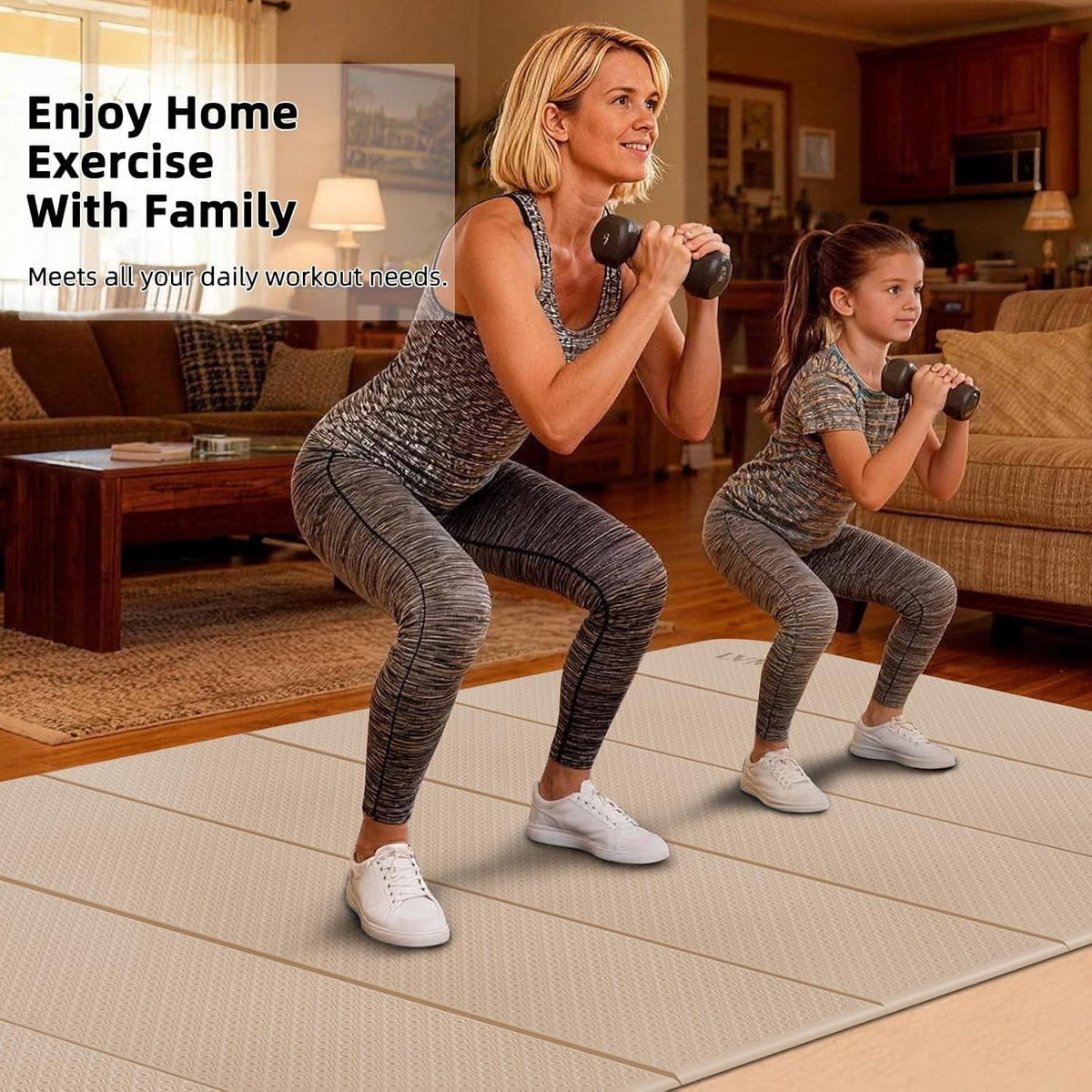 Foldable Yoga Mat 74"x47.2"x 0.4" – Large Yoga Mat