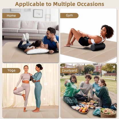 Foldable Yoga Mat 74"x47.2"x 0.4" – Large Yoga Mat