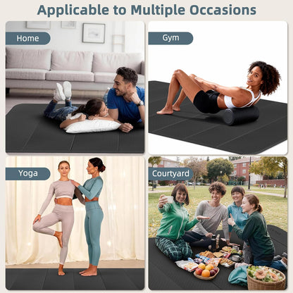 Foldable Yoga Mat 74"x47.2"x 0.4" – Large Yoga Mat