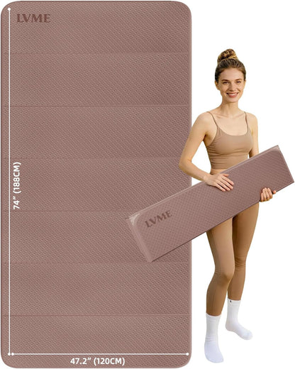 Foldable Yoga Mat 74"x47.2"x 0.4" – Large Yoga Mat