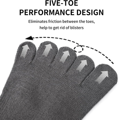 3Pairs Grippy Yoga Socks for Women – Full Toe Cotton Crew Pilates Socks with Non Slip Sticky Grip Bottom,Gifts for Yoga,Barre,Pilates,Dance,Exercises and indoor walking.(Black/Grey/White)