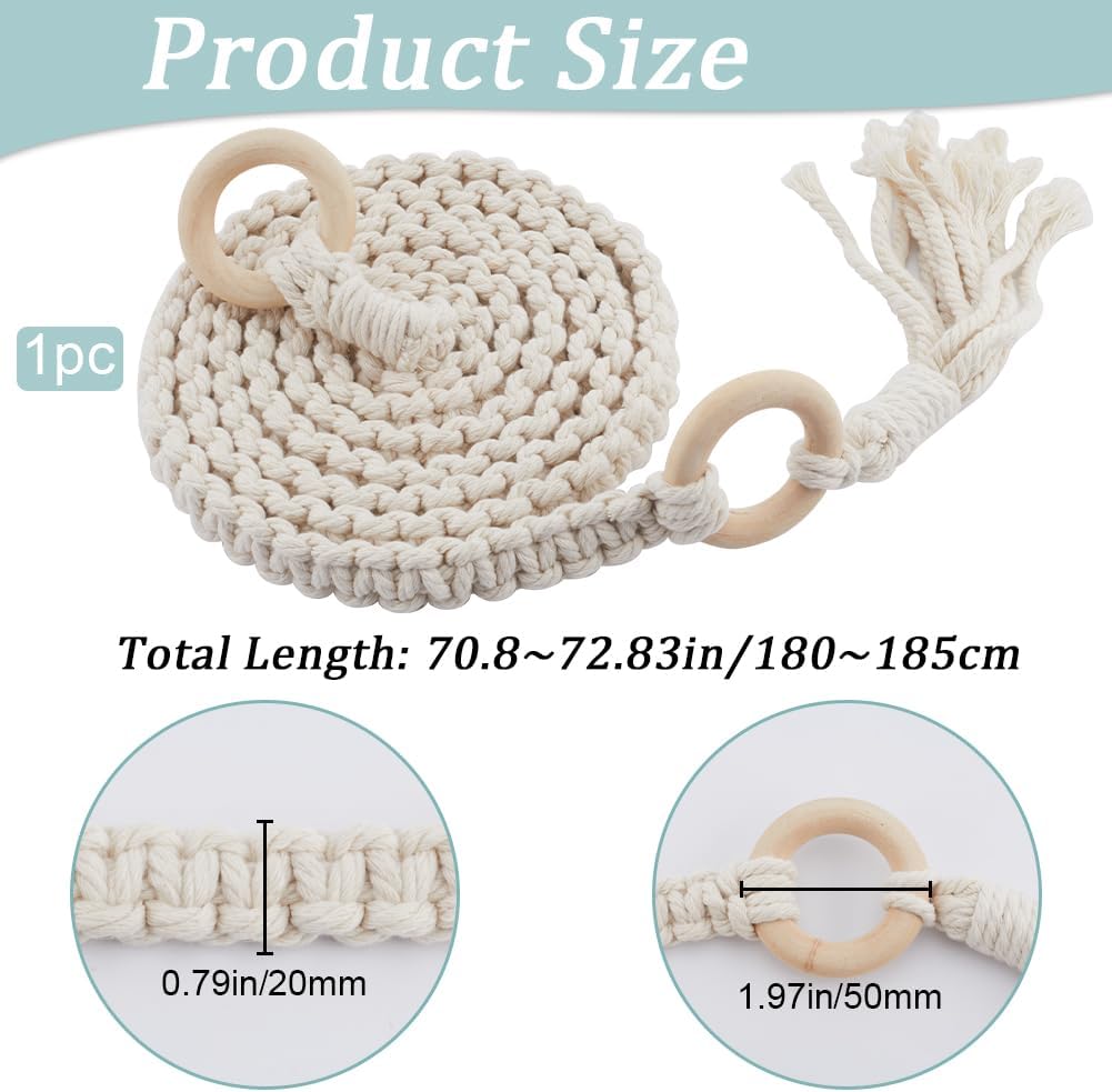 Macrame Yoga Mat Carrying Strap Yoga Mat Sling Carrier Blanched Almond Adjustable Travel Tassel Crossbody Braided Cotton Yoga Carry Straps Sling for Yoga Sport Carrying Outdoor