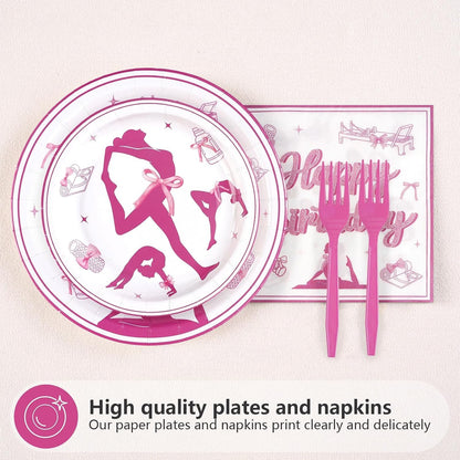 96 Pcs Pilates Yoga Theme Birthday Party Decorations Serves 24