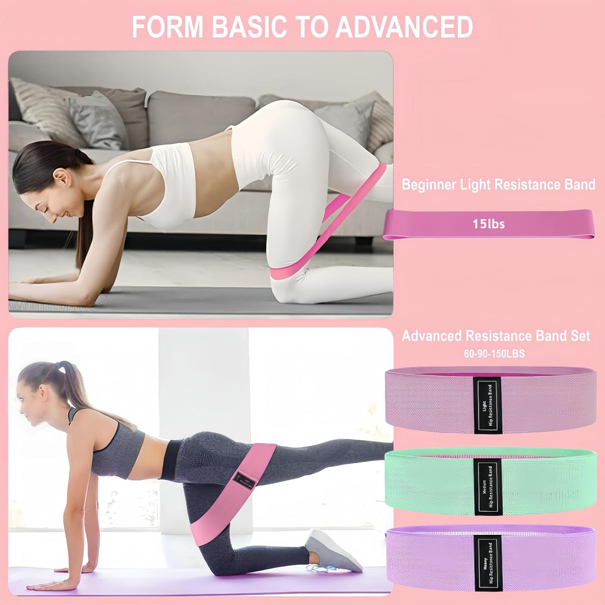 Pilates Equipment, Pilates Kit for Home Workouts, Pilates Essentials Kit for Women, Home Pilates Kit with Pilates Ring and Ball Set, Booty Bands, Figure 8 Resistance Band, Yoga Band