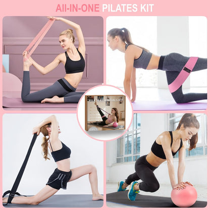 Pilates Equipment, Pilates Kit for Home Workouts, Pilates Essentials Kit for Women, Home Pilates Kit with Pilates Ring and Ball Set, Booty Bands, Figure 8 Resistance Band, Yoga Band