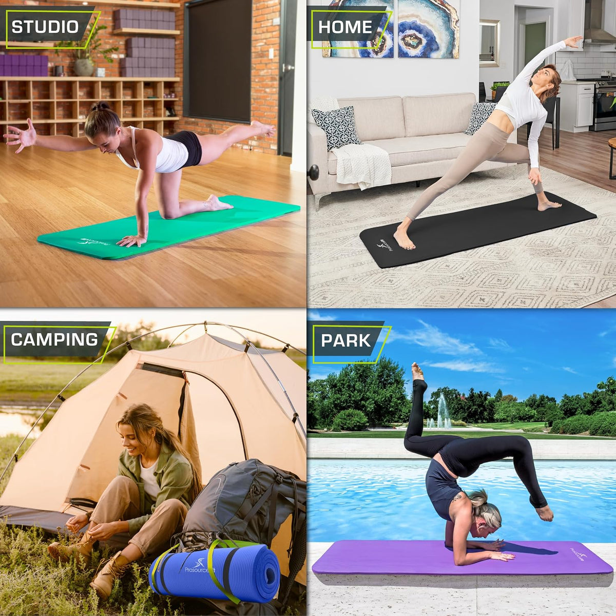 Extra Thick Yoga and Pilates Mat, 71-inch Long High Density Exercise Mat with Comfort Foam and Carrying Strap