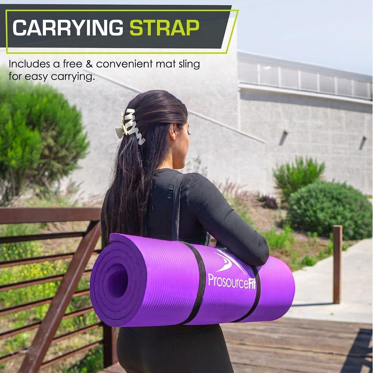 Extra Thick Yoga and Pilates Mat, 71-inch Long High Density Exercise Mat with Comfort Foam and Carrying Strap