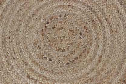 Collection Circle Area Rug - 3 x 3 Ft' Beige and Black Geometric Pettern Jute Mat Ideal for High Traffic Area in Hallway Bedroom Living Room Dining Room Kitchen Terrace Yoga Mat